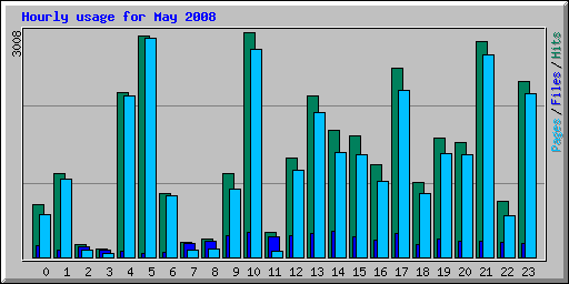Hourly usage for May 2008